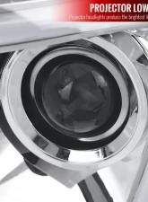 Spec-D Switchback LED C-Bar Projector Headlights (Chrome Housing/Clear Lens) Dodge Ram 2006-2009                                     - 2LHP-RAM06-G2-TM - Image 3