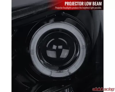 Spec-D Dual Halo Projector Headlights (Glossy Black Housing/Smoked Lens) Dodge Ram 2006-2009 - 2LHP-RAM06G-TM