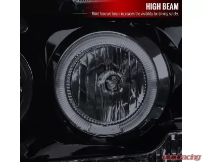 Spec-D Dual Halo Projector Headlights (Glossy Black Housing/Smoked Lens) Dodge Ram 2006-2009 - 2LHP-RAM06G-TM
