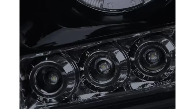 Spec-D Dual Halo Projector Headlights (Glossy Black Housing/Smoked Lens) Dodge Ram 2006-2009                                     - 2LHP-RAM06G-TM - Image 5