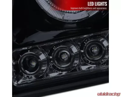 Spec-D Dual Halo Projector Headlights (Glossy Black Housing/Smoked Lens) Dodge Ram 2006-2009 - 2LHP-RAM06G-TM