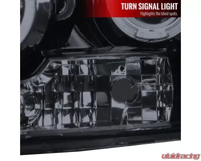 Spec-D Dual Halo Projector Headlights (Glossy Black Housing/Smoked Lens) Dodge Ram 2006-2009 - 2LHP-RAM06G-TM