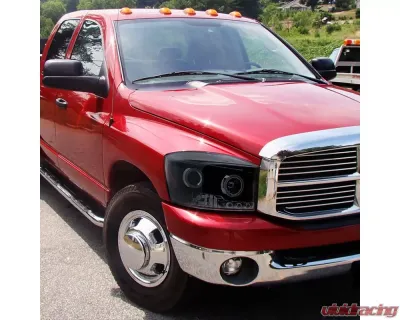 Spec-D Dual Halo Projector Headlights (Glossy Black Housing/Smoked Lens) Dodge Ram 2006-2009 - 2LHP-RAM06G-TM