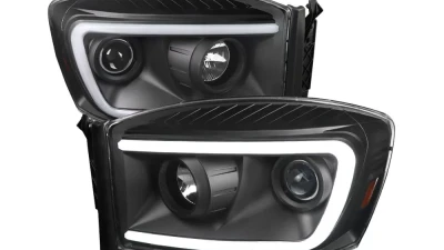Spec-D Switchback LED C-Bar Projector Headlights (Matte Black Housing/Clear Lens) Dodge Ram 2006-2009                                     - 2LHP-RAM06JM-G2-TM - Image 10