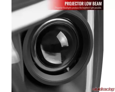 Spec-D Switchback LED C-Bar Projector Headlights (Matte Black Housing/Clear Lens) Dodge Ram 2006-2009 - 2LHP-RAM06JM-G2-TM