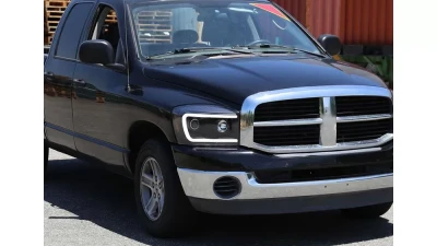 Spec-D Switchback LED C-Bar Projector Headlights (Matte Black Housing/Clear Lens) Dodge Ram 2006-2009                                     - 2LHP-RAM06JM-G2-TM - Image 10