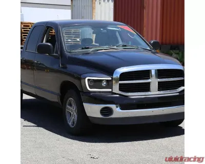 Spec-D Switchback LED C-Bar Projector Headlights (Matte Black Housing/Clear Lens) Dodge Ram 2006-2009 - 2LHP-RAM06JM-G2-TM