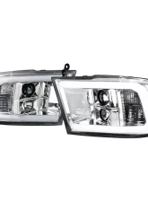 Spec-D LED C-Bar Projector Headlights (Chrome Housing/Clear Lens) Ram 1500 | 2500 | 3500 2009-2024                                     - 2LHP-RAM09-G2-TM - Image 10