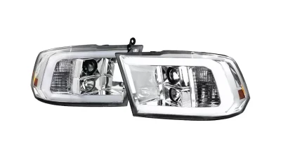 Spec-D LED C-Bar Projector Headlights (Chrome Housing/Clear Lens) Ram 1500 | 2500 | 3500 2009-2024                                     - 2LHP-RAM09-G2-TM - Image 10
