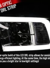 Spec-D LED C-Bar Projector Headlights (Chrome Housing/Clear Lens) Ram 1500 | 2500 | 3500 2009-2024                                     - 2LHP-RAM09-G2-TM - Image 2