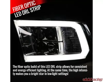 Spec-D LED C-Bar Projector Headlights (Chrome Housing/Clear Lens) Ram 1500 | 2500 | 3500 2009-2024 - 2LHP-RAM09-G2-TM