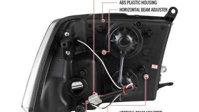 Spec-D LED C-Bar Projector Headlights (Chrome Housing/Clear Lens) Ram 1500 | 2500 | 3500 2009-2024                                     - 2LHP-RAM09-G2-TM - Image 8