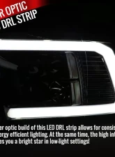 Spec-D LED C-Bar Projector Headlights (Jet Black Housing/Clear Lens) Ram 1500 | 2500 | 3500 2009-2024                                     - 2LHP-RAM09BK-G2-TM - Image 2