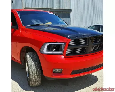 Spec-D LED C-Bar Projector Headlights (Jet Black Housing/Clear Lens) Ram 1500 | 2500 | 3500 2009-2024 - 2LHP-RAM09BK-G2-TM