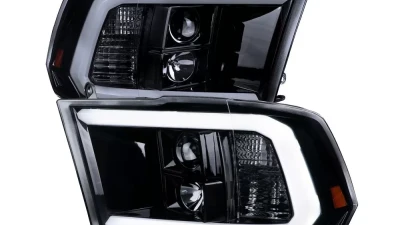 Spec-D LED C-Bar Projector Headlights (Glossy Black Housing/Smoked Lens) Ram 1500 | 2500 | 3500 2009-2024                                     - 2LHP-RAM09G-G2-TM - Image 10