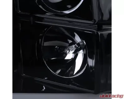 Spec-D LED C-Bar Projector Headlights (Glossy Black Housing/Smoked Lens) Ram 1500 | 2500 | 3500 2009-2024 - 2LHP-RAM09G-G2-TM