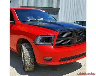 Spec-D LED C-Bar Projector Headlights (Glossy Black Housing/Smoked Lens) Ram 1500 | 2500 | 3500 2009-2024 - 2LHP-RAM09G-G2-TM