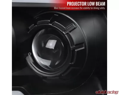 Spec-D Switchback Sequential LED C-Bar Projector Headlights (Matte Black Housing/Clear Lens) Ram 1500 | 2500 | 3500 2009-2024 - 2LHP-RAM09JM-SQ-RS