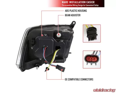 Spec-D Switchback Sequential LED C-Bar Projector Headlights (Matte Black Housing/Clear Lens) Ram 1500 | 2500 | 3500 2009-2024 - 2LHP-RAM09JM-SQ-RS