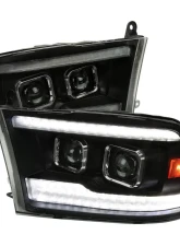 Spec-D Switchback Sequential Projector Headlights (Matte Black Housing/Smoked Lens) Ram 1500 | 2500 | 3500 2009-2024                                     - 2LHP-RAM09SMG7-SQ-RS - Image 10