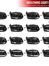 Spec-D Switchback Sequential Projector Headlights (Matte Black Housing/Smoked Lens) Ram 1500 | 2500 | 3500 2009-2024                                     - 2LHP-RAM09SMG7-SQ-RS - Image 3