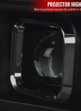 Spec-D Switchback Sequential Projector Headlights (Matte Black Housing/Smoked Lens) Ram 1500 | 2500 | 3500 2009-2024                                     - 2LHP-RAM09SMG7-SQ-RS - Image 5