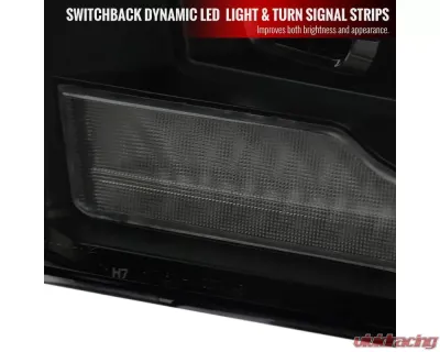Spec-D Switchback Sequential Projector Headlights (Matte Black Housing/Smoked Lens) Ram 1500 | 2500 | 3500 2009-2024 - 2LHP-RAM09SMG7-SQ-RS