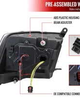 Spec-D Switchback Sequential Projector Headlights (Matte Black Housing/Smoked Lens) Ram 1500 | 2500 | 3500 2009-2024                                     - 2LHP-RAM09SMG7-SQ-RS - Image 8