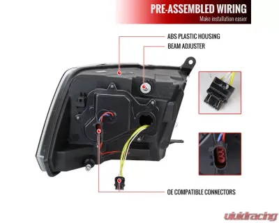 Spec-D Switchback Sequential Projector Headlights (Matte Black Housing/Smoked Lens) Ram 1500 | 2500 | 3500 2009-2024 - 2LHP-RAM09SMG7-SQ-RS