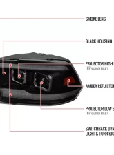 Spec-D Switchback Sequential Projector Headlights (Matte Black Housing/Smoked Lens) Ram 1500 | 2500 | 3500 2009-2024                                     - 2LHP-RAM09SMG7-SQ-RS - Image 9