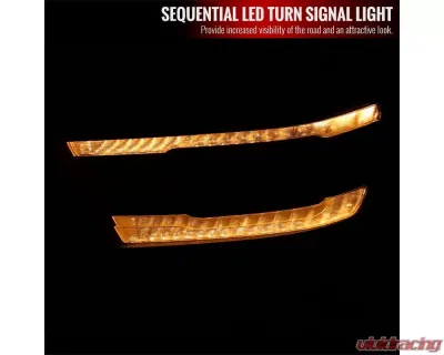 Spec-D Switchback Sequential LED Turn Signal Projector Headlights (Chrome Housing/Clear Lens) Dodge Ram 1500 2019-2024 - 2LHP-RAM1915-SQ-RS