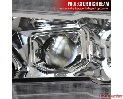 Spec-D Switchback Sequential LED Turn Signal Projector Headlights (Chrome Housing/Clear Lens) Dodge Ram 1500 2019-2024 - 2LHP-RAM1915-SQ-RS