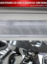 Spec-D Switchback Sequential LED Turn Signal Projector Headlights (Chrome Housing/Clear Lens) Dodge Ram 1500 2019-2024                                     - 2LHP-RAM1915-SQ-RS - Image 7