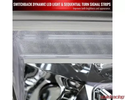 Spec-D Switchback Sequential LED Turn Signal Projector Headlights (Chrome Housing/Clear Lens) Dodge Ram 1500 2019-2024 - 2LHP-RAM1915-SQ-RS