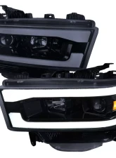 Spec-D LED Tube Projector Headlights (Glossy Black Housing/Smoked Lens) Dodge Ram 2019-2024                                     - 2LHP-RAM1925G-TM - Image 10