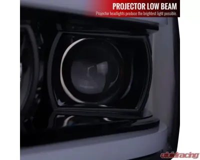 Spec-D LED Tube Projector Headlights (Glossy Black Housing/Smoked Lens) Dodge Ram 2019-2024 - 2LHP-RAM1925G-TM