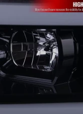 Spec-D LED Tube Projector Headlights (Glossy Black Housing/Smoked Lens) Dodge Ram 2019-2024                                     - 2LHP-RAM1925G-TM - Image 4