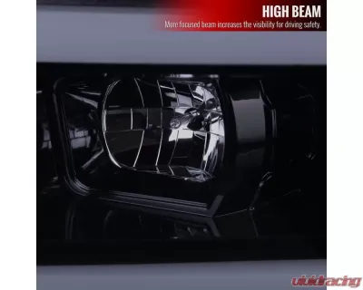 Spec-D LED Tube Projector Headlights (Glossy Black Housing/Smoked Lens) Dodge Ram 2019-2024 - 2LHP-RAM1925G-TM