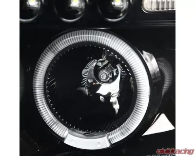 Spec-D Dual Halo Projector Headlights (Jet Black Housing/Clear Lens) Dodge Ram 1994-2001 - 2LHP-RAM94BK-TM