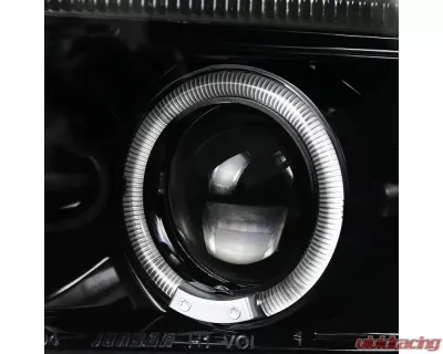 Spec-D Dual Halo Projector Headlights (Jet Black Housing/Clear Lens) Dodge Ram 1994-2001 - 2LHP-RAM94BK-TM