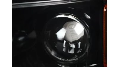 Spec-D Dual Halo Projector Headlights (Jet Black Housing/Clear Lens) Dodge Ram 1994-2001                                     - 2LHP-RAM94BK-TM - Image 6