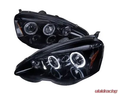 Spec-D Dual Halo Projector Headlights (Glossy Black Housing/Smoked Lens) Acura RSX 2002-2004 - 2LHP-RSX02G-TM