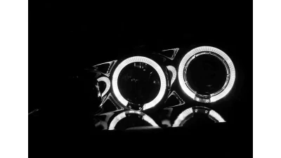 Spec-D Dual Halo Projector Headlights (Glossy Black Housing/Smoked Lens) Acura RSX 2002-2004                                     - 2LHP-RSX02G-TM - Image 2