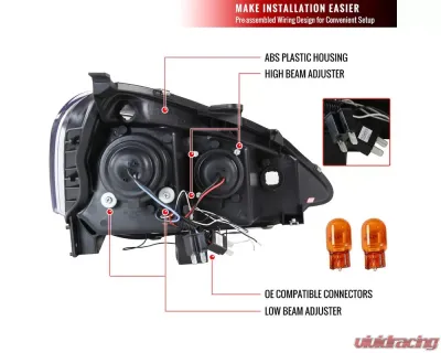 Spec-D Dual Halo Projector Headlights (Glossy Black Housing/Smoked Lens) Acura RSX 2002-2004 - 2LHP-RSX02G-TM