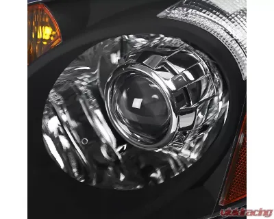 Spec-D Retro Style Projector Headlights w/ Amber Reflectors (Matte Black Housing/Clear Lens) Acura RSX 2002-2004 - 2LHP-RSX02JM-RS