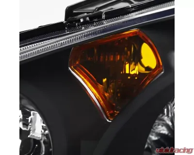 Spec-D Retro Style Projector Headlights w/ Amber Reflectors (Matte Black Housing/Clear Lens) Acura RSX 2002-2004 - 2LHP-RSX02JM-RS