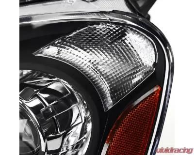 Spec-D Retro Style Projector Headlights w/ Amber Reflectors (Matte Black Housing/Clear Lens) Acura RSX 2002-2004 - 2LHP-RSX02JM-RS