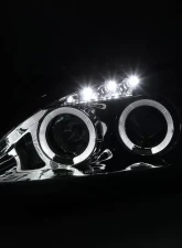 Spec-D Dual Halo Projector Headlights w/ LED Accent Lights (Chrome Housing/Clear Lens) Honda S2000 AP2 2004-2009                                     - 2LHP-S2K04-TM - Image 2