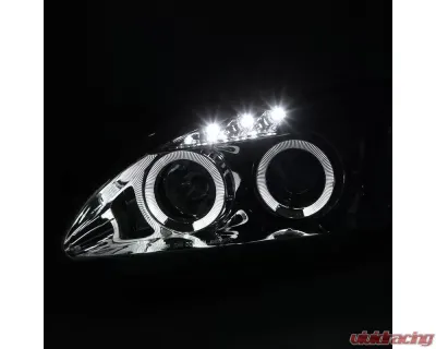 Spec-D Dual Halo Projector Headlights w/ LED Accent Lights (Chrome Housing/Clear Lens) Honda S2000 AP2 2004-2009 - 2LHP-S2K04-TM