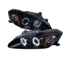 Spec-D Dual Halo Projector Headlights w/ LED Accent Lights (Glossy Black Housing/Smoke Lens) Honda S2000 AP2 2004-2009